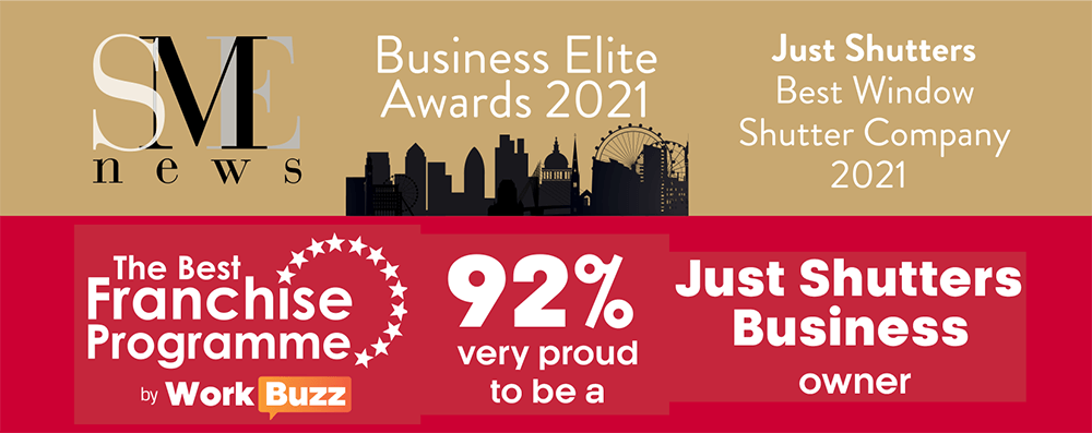 Awards - The Best Franchise Programme by WorkBuzz - Business Elite Awards 2021 - Best Window Shutter Company 2021