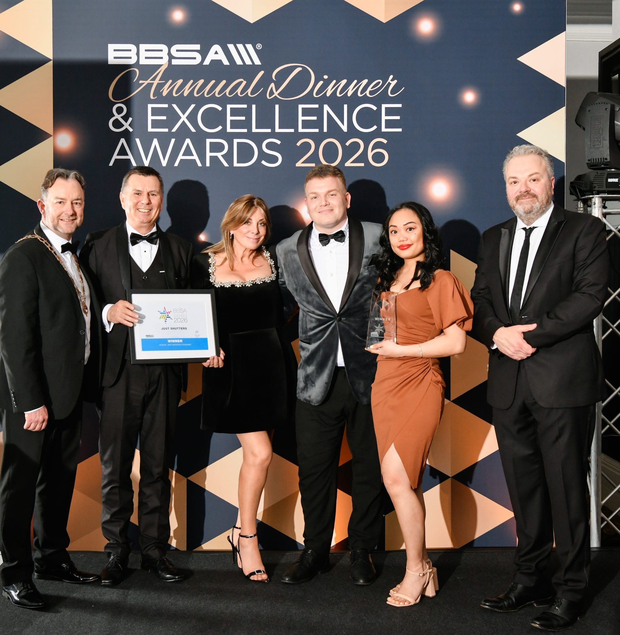 Just Shutters Team receiving the Best Marketing Programme award