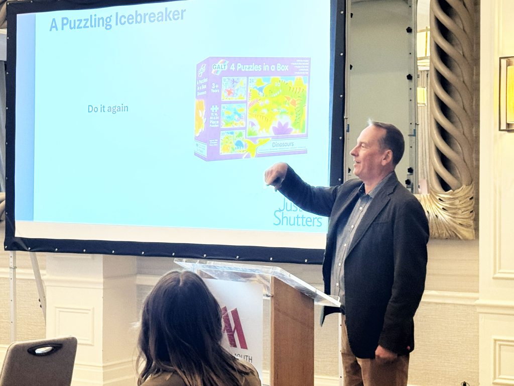 Neale Vanstone presenting at the Just Shutters conference